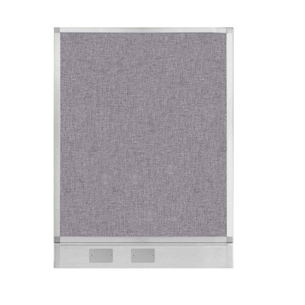 Versare Hush Panel Configurable Cubicle Partition 3' x 4' Cloud Gray Fabric w/ Cable Channel 1855308 - main